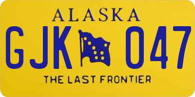 AK license plate GJK047