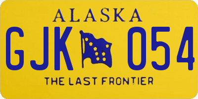 AK license plate GJK054