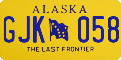 AK license plate GJK058