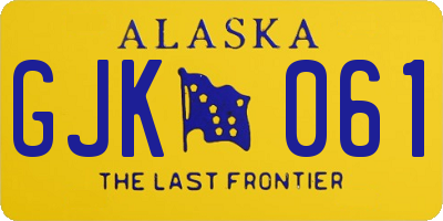 AK license plate GJK061