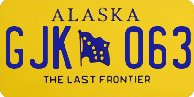 AK license plate GJK063