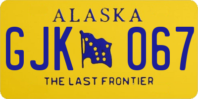 AK license plate GJK067