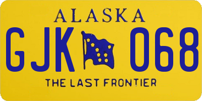 AK license plate GJK068