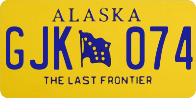 AK license plate GJK074