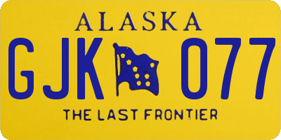 AK license plate GJK077