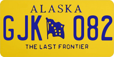 AK license plate GJK082