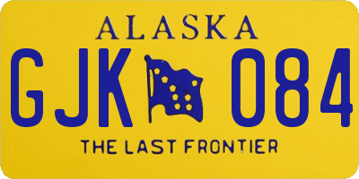 AK license plate GJK084
