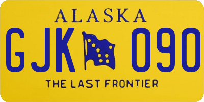 AK license plate GJK090