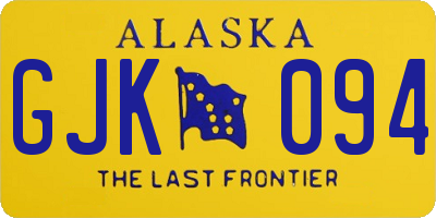 AK license plate GJK094