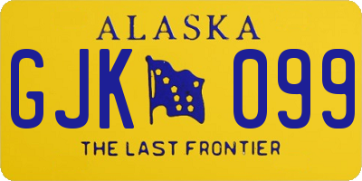 AK license plate GJK099