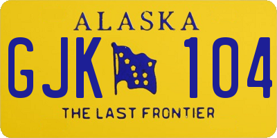 AK license plate GJK104