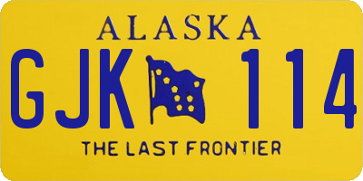 AK license plate GJK114