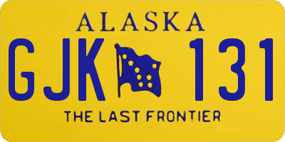AK license plate GJK131
