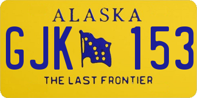 AK license plate GJK153