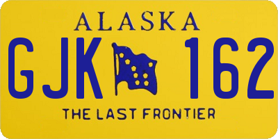 AK license plate GJK162