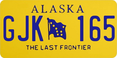 AK license plate GJK165
