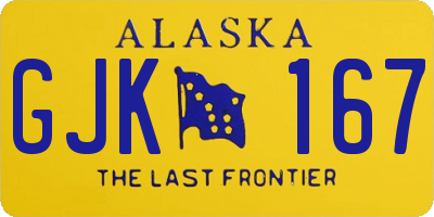 AK license plate GJK167