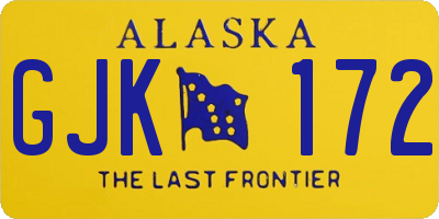 AK license plate GJK172