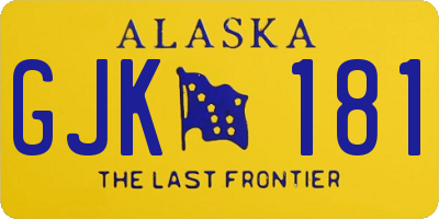 AK license plate GJK181