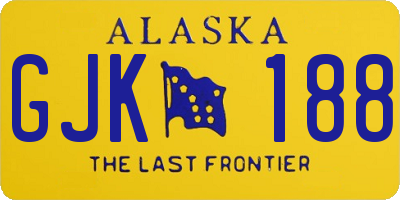 AK license plate GJK188