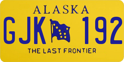 AK license plate GJK192