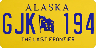 AK license plate GJK194
