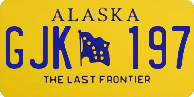 AK license plate GJK197