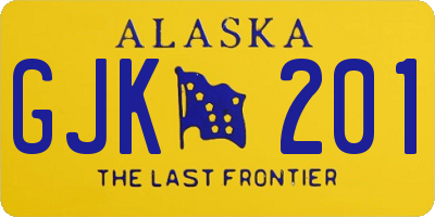 AK license plate GJK201