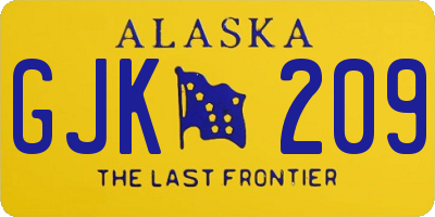 AK license plate GJK209