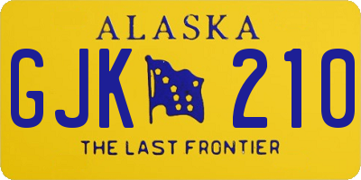 AK license plate GJK210