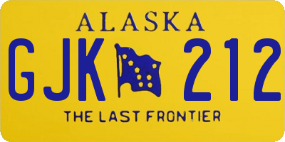 AK license plate GJK212