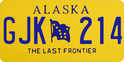 AK license plate GJK214