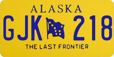 AK license plate GJK218