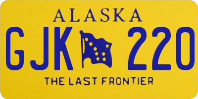 AK license plate GJK220