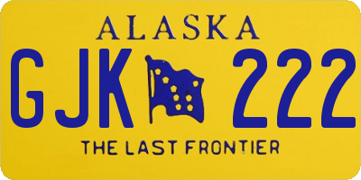 AK license plate GJK222