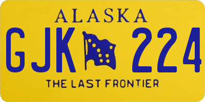 AK license plate GJK224