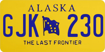 AK license plate GJK230