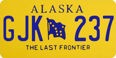 AK license plate GJK237