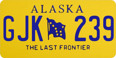 AK license plate GJK239