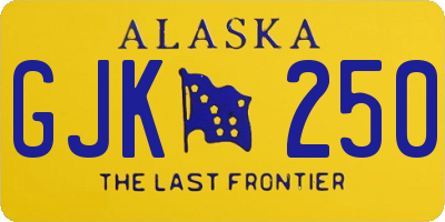 AK license plate GJK250