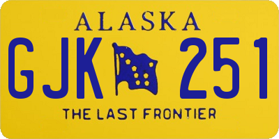 AK license plate GJK251
