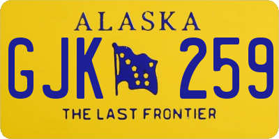 AK license plate GJK259