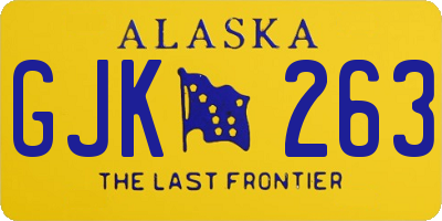 AK license plate GJK263