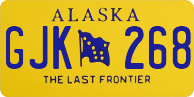 AK license plate GJK268