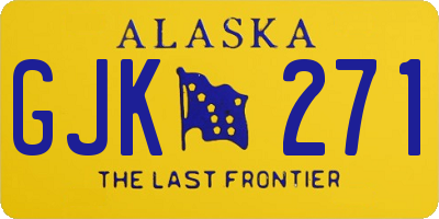 AK license plate GJK271