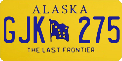 AK license plate GJK275