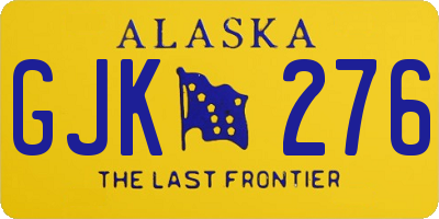AK license plate GJK276