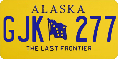 AK license plate GJK277