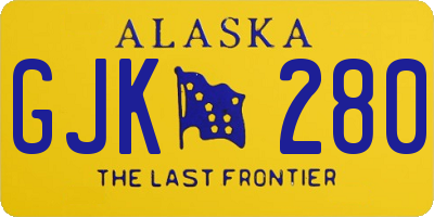AK license plate GJK280