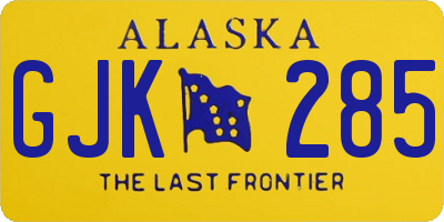 AK license plate GJK285